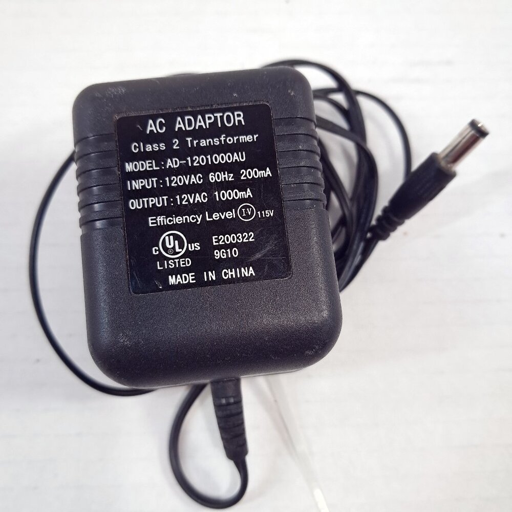 AC Adapter Model AD-1201000AU-1 12VAC 1000mA class 2 transformer power‎ supply